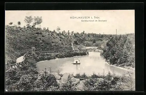 AK Mühlhausen i. Thür., Goldfischteiche im Stadtpark