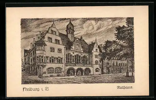 AK Freiburg i. B., Ansicht vom Rathaus