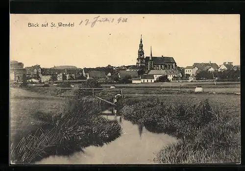 AK St. Wendel, Ortsansicht aus der Ferne