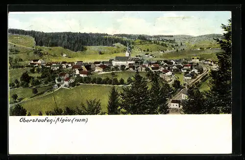 AK Oberstaufen im Allgäu, Totalansicht aus der Vogelschau