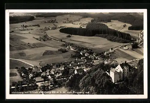 AK Waldburg, Fliegeraufnahme mit Schloss Waldburg