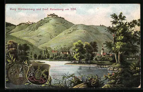 AK Rotenberg, Dorf mit Burg Württemberg