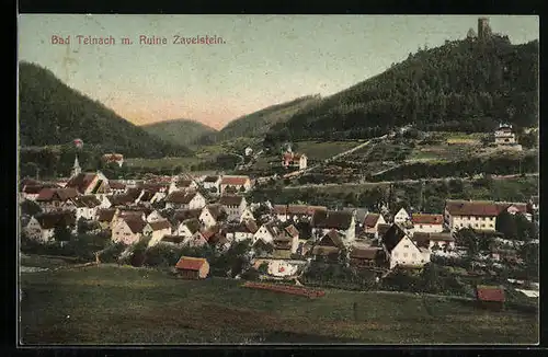 AK Bad Teinach, Ort mit Ruine Zavelstein