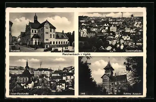 AK Reichenbach i. Vgtld., Gesamtansicht, Peter-Paulkirche
