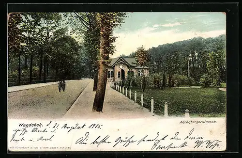 AK Hamburg-Wandsbek, Blick auf die Ahrenburgerstrasse