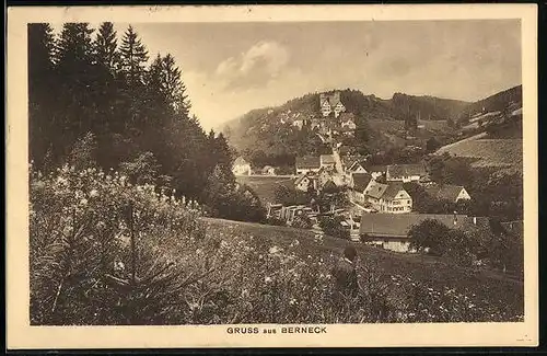 AK Berneck, Ortsansicht aus der Vogelschau