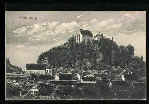 AK Waldburg, Ortspartie mit Berg