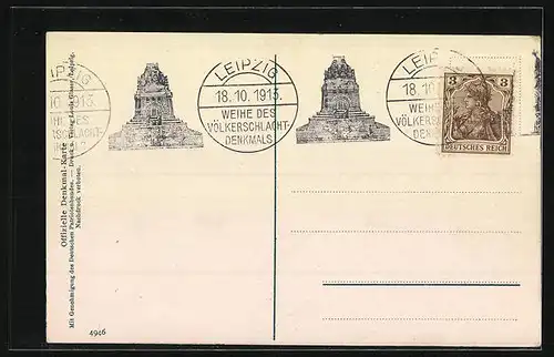 AK Leipzig, Völkerschlachtdenkmal in Abendstimmung