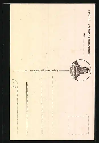 AK Leipzig, Ansicht des Völkerschlachtdenkmals