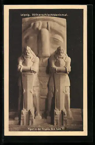 AK Leipzig, Völkerschlachtdenkmal, Figur in der Krypta
