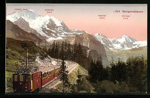 AK Wengernalpbahn, Jungfrau, Silberhorn, Grosshorn, Breithorn