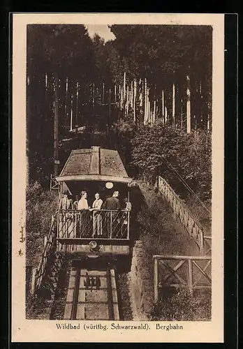 AK Wildbad /württbg. Schwarzwald, Bergbahn
