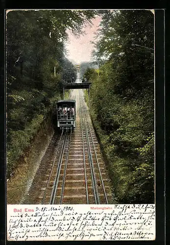 AK Bad Ems, Blick auf die Malbergbahn