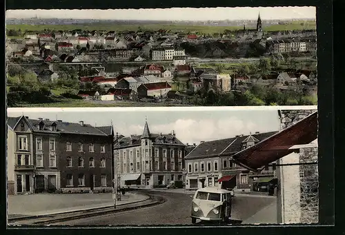 AK Eilendorf, Marktplatz mit Geschäften und VW Bulli