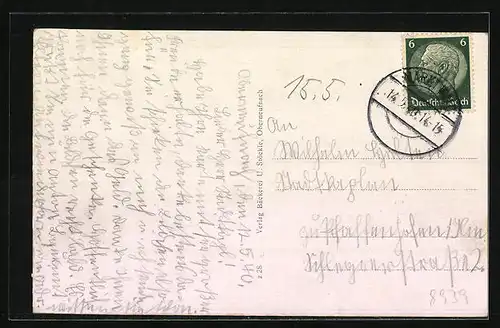 AK Oberneufnach, Ortsansicht, Gasthaus, Bäckerei, Schule