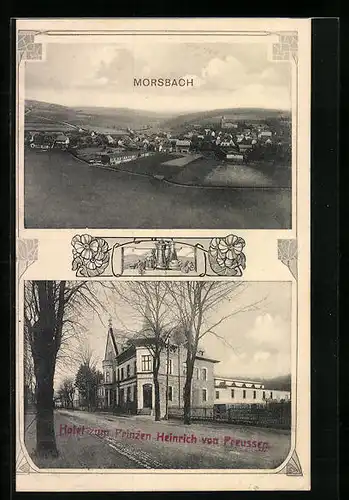 AK Morsbach, Ortsansicht, Hotel zum Prinzen Heinrich von Preussen