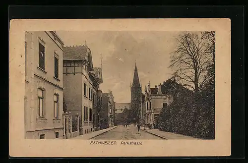 AK Eschweiler, Parkstrasse mit Blick zur Kirche