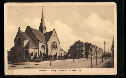AK Erkelenz, Evang. Kirche und Kaiserstrasse