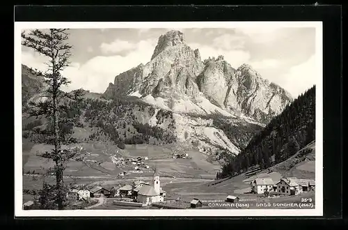 AK Corvara, Ortsansicht mit Sass Songher