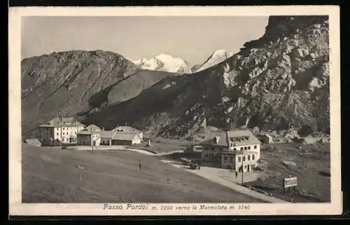 AK Pordoijoch, Ortsansicht mit Marmolata