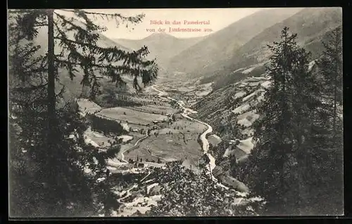 AK St. Leonhard, Blick in das Passeiertal von der Jaufenstrasse aus