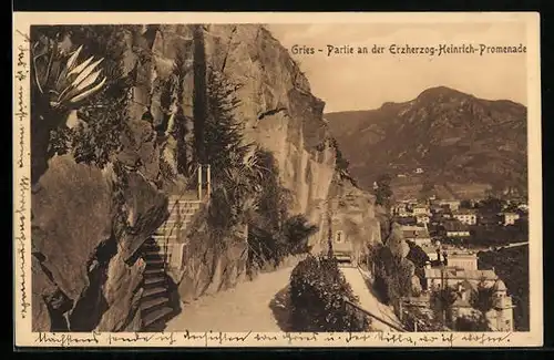 AK Gries, Partie an der Erzherzog-Heinrich-Promenade