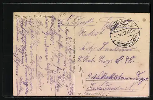 AK Frankenberg i. Sa., Gasthaus Wintergarten