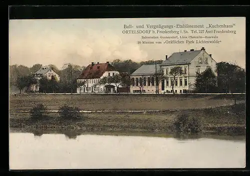 AK Ortelsdorf b. Frankenberg, Ball- und Vergnüngungs-Etablissement Kuchenhaus