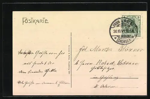 AK Frankenberg, Blick in die Körner-Strasse