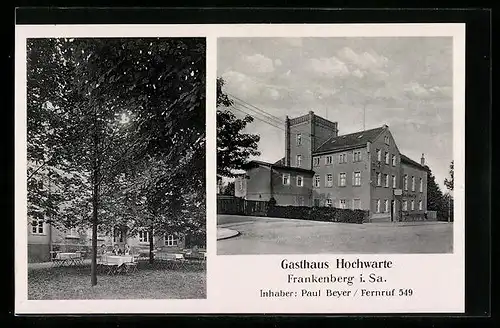 AK Frankenberg i. Sa., Blick zum Gasthaus Hochwarte