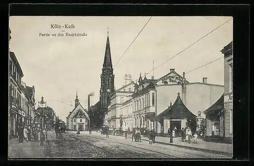 AK Köln-Kalk, Partie an der Hauptstrasse