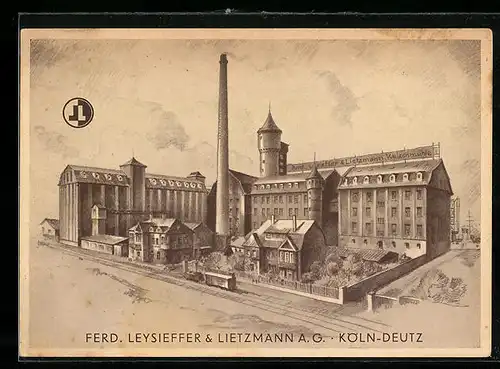 Künstler-AK Köln-Deutz, Ferd. Leysieffer & Lietzmann A. G.