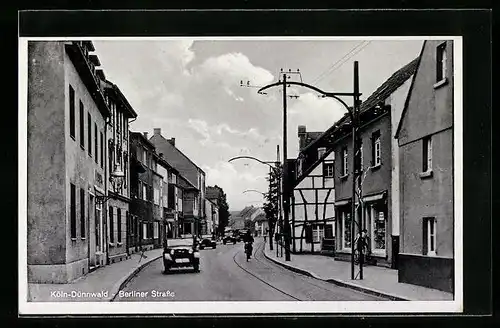 AK Köln-Dünnwald, Berliner Strasse mit Automobilen