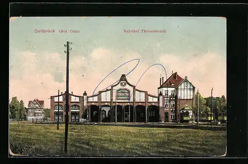 AK Köln-Dellbrück, Bahnhof Thielenbruch, Frontansicht
