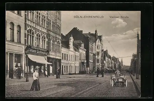 AK Köln-Ehrenfeld, Venloer Strasse mit Automobil und Geschäft Johann Lichtenberg