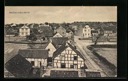 AK Rath-Heumar, Teilansicht mit Strassenbahn