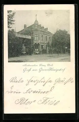 AK Gross-Königsdorf, Restauration Franz Dick