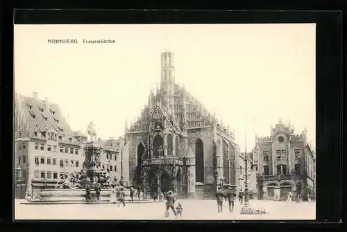 AK Nürnberg, Brunnen und Frauenkirche
