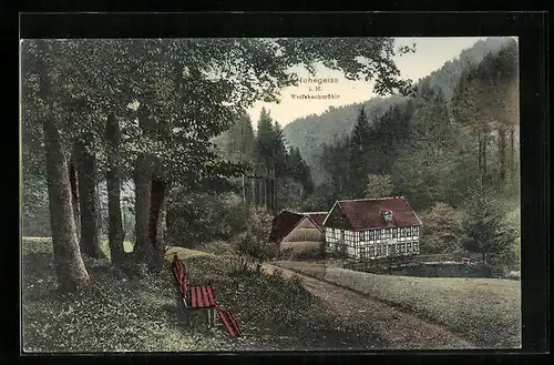 AK Hohegeiss i. H., Gasthaus Wolfsbachmühle am Waldrand