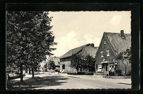 AK Lahde / Weser, Blick in die Bahnhofstrasse