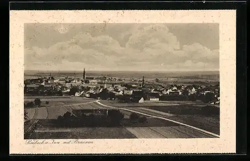 AK Simbach am Inn, Gesamtansicht mit Blick auf Braunau