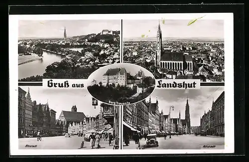 AK Landshut, Burg Trausnitz, Teil- und Gesamtansichten