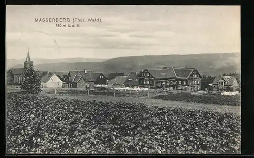 AK Masserberg / Thür. Wald, Teilansicht mit Kirche