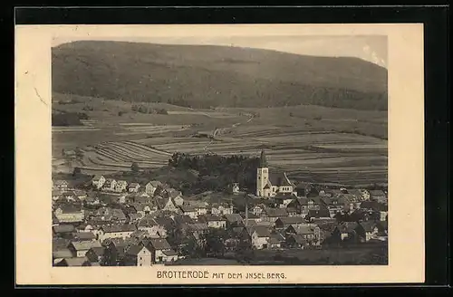 AK Brotterode, Gesamtansicht mit Inselsberg