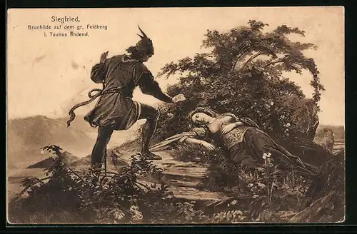 AK Feldberg / Taunus, Siegfried und Brunhilde auf dem grossen Feldberg