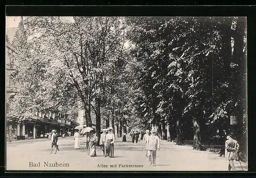 AK Bad Nauheim, Allee mit Parkstrasse