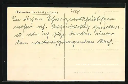 AK Hinterzarten, Haus Zähringer Spreng