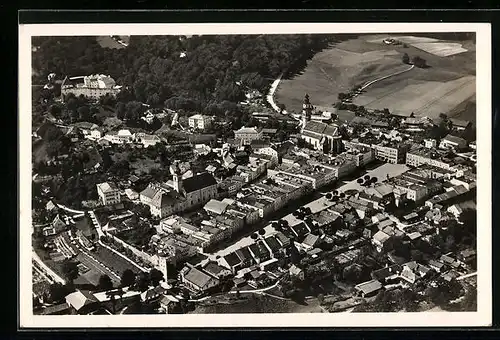 AK Tittmoning a. d. Salzach /Oberbayern, Teilansicht, Fliegeraufnahme