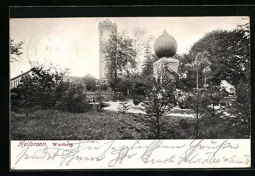 AK Heilbronn, Wartberg mit Turm und Denkmal