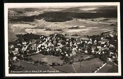 AK Lossburg, Ortsansicht, Fliegeraufnahme